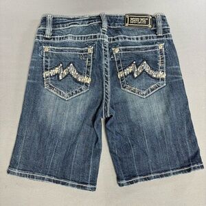 Miss Me Shorts Womens 26 Jean Denim Boyfriend Bermuda Embellishment Rhinestone